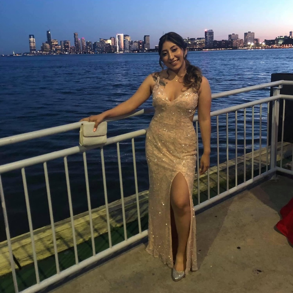 Rose gold prom dress